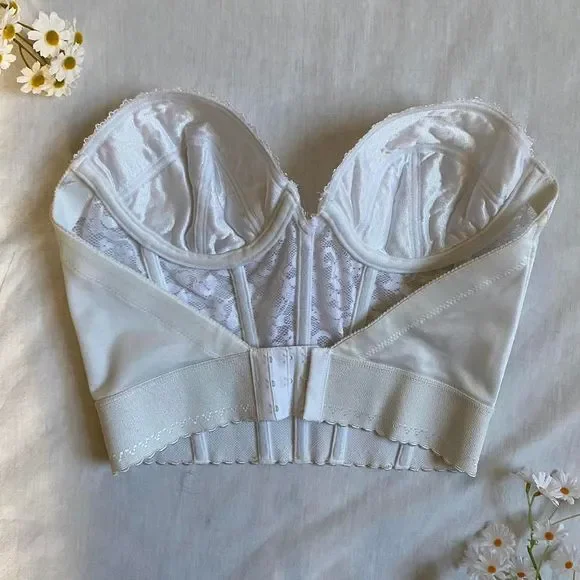 Vintage nwt white lace bustier - Picture 2 of 4